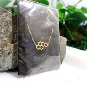 Dainty Gold Honeycomb Necklace